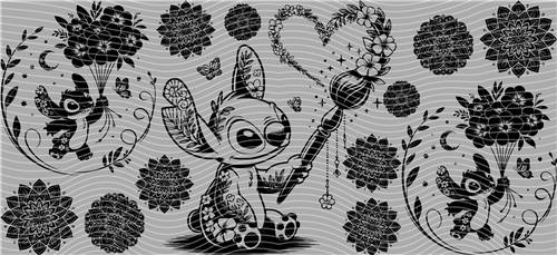 16oz black and white-B 56